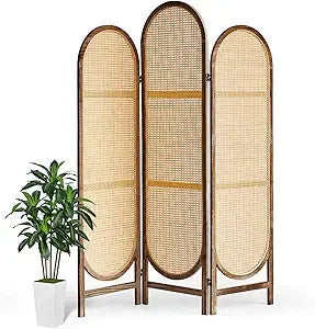 Room Divider 4 Panel, Folding Privacy Screen, Foldable Wood Divider