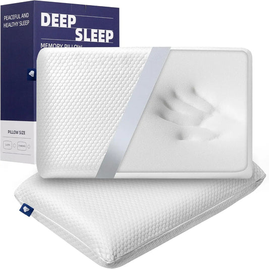 Cooling Memory Foam Pillow for Neck Pain Relief, Medium Firm Support f