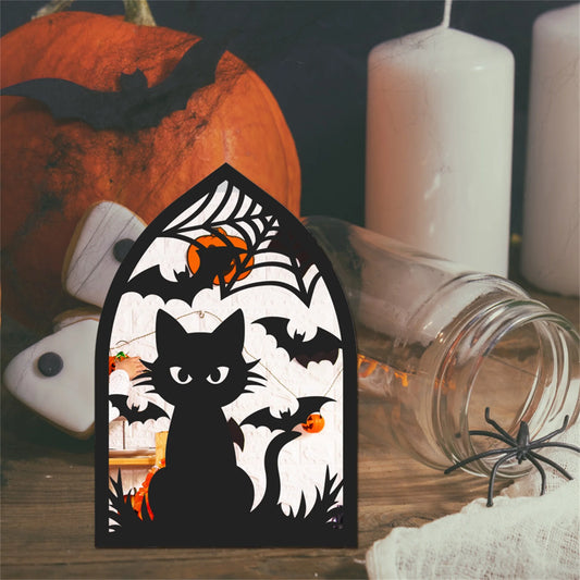 Spooky Halloween Acrylic Mirror Wall Sticker Set with Ghosts Bats Spiders