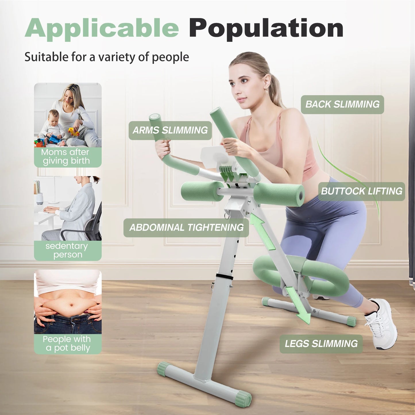 Ab Workout Machine Abdominal Adjustable Folding Crunch Trainer Core Machine