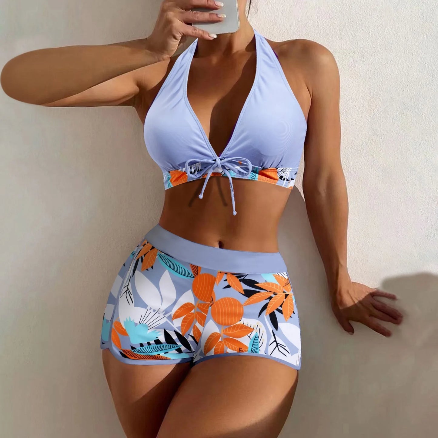 Shorts Bikinis Set  High Waist Swimsuit Women S