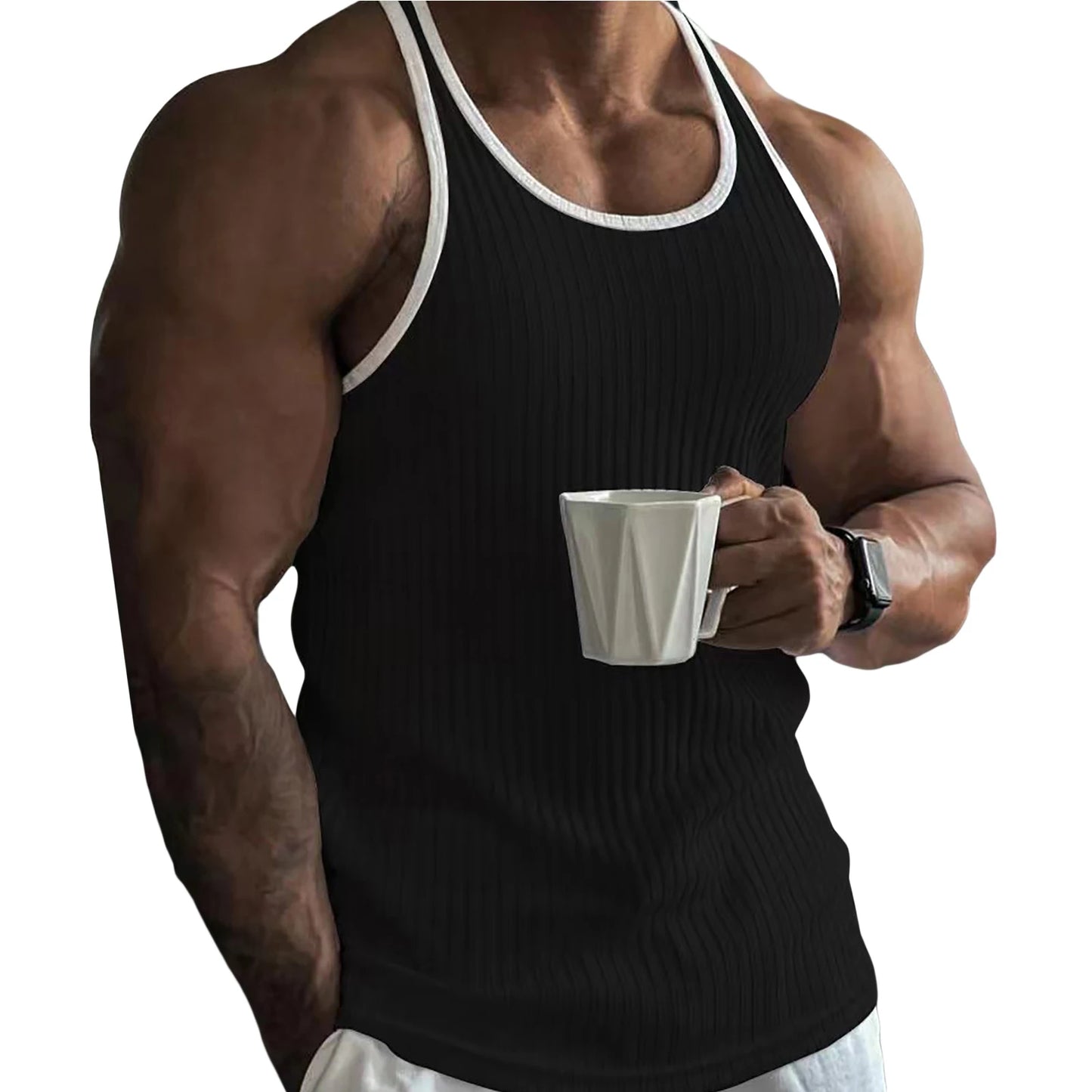 Men's Sleeveless Muscle Tank Tops with Racerback Design