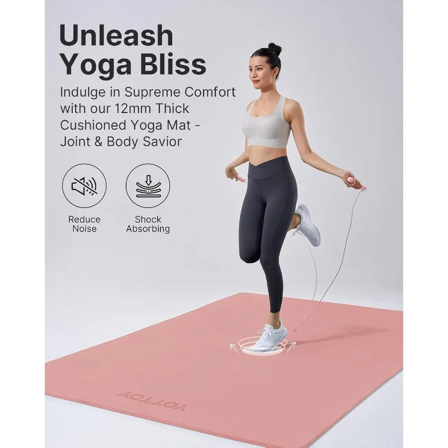 Large Yoga Mat 75 52 1 2 inch Extra Wide TPE Exercise Mat