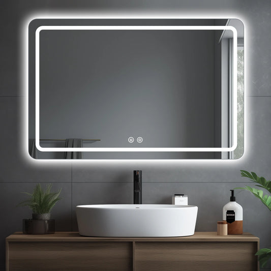 32x40 inch LED Bathroom Mirror Vanity Mirrors with Backlit Lights Fogless