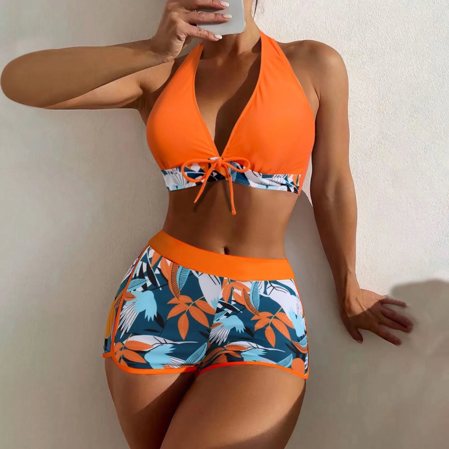 Shorts Bikinis Set  High Waist Swimsuit Women S