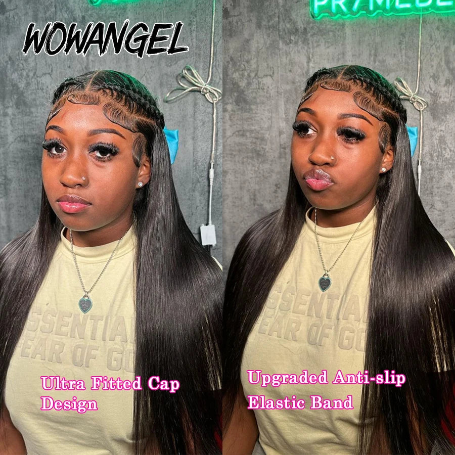 250% Upgraded 13x6 HD Lace Full Frontal Wigs Glueless Straight Human Hair Wigs