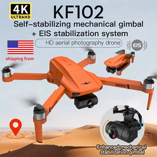 4K HD GPS Drone with Dual Camera 2-Axis  , Foldable Quadcopter Toy for Adults and Kids