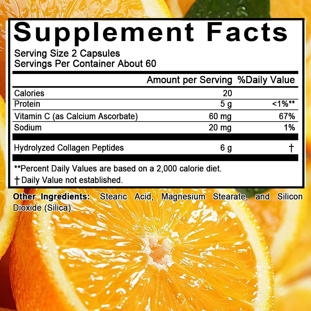 Bcuelov Type I & III Hydrolyzed Collagen Peptides Plus Vitamin C