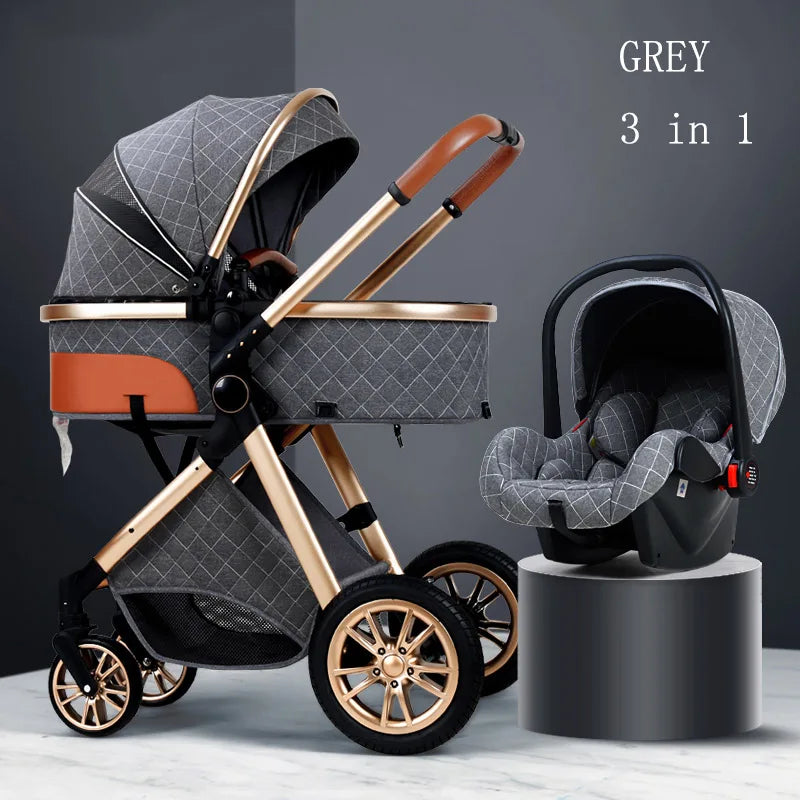 Luxury Baby Stroller 3 in 1 High Landscape Baby Cart Model BWSV9A