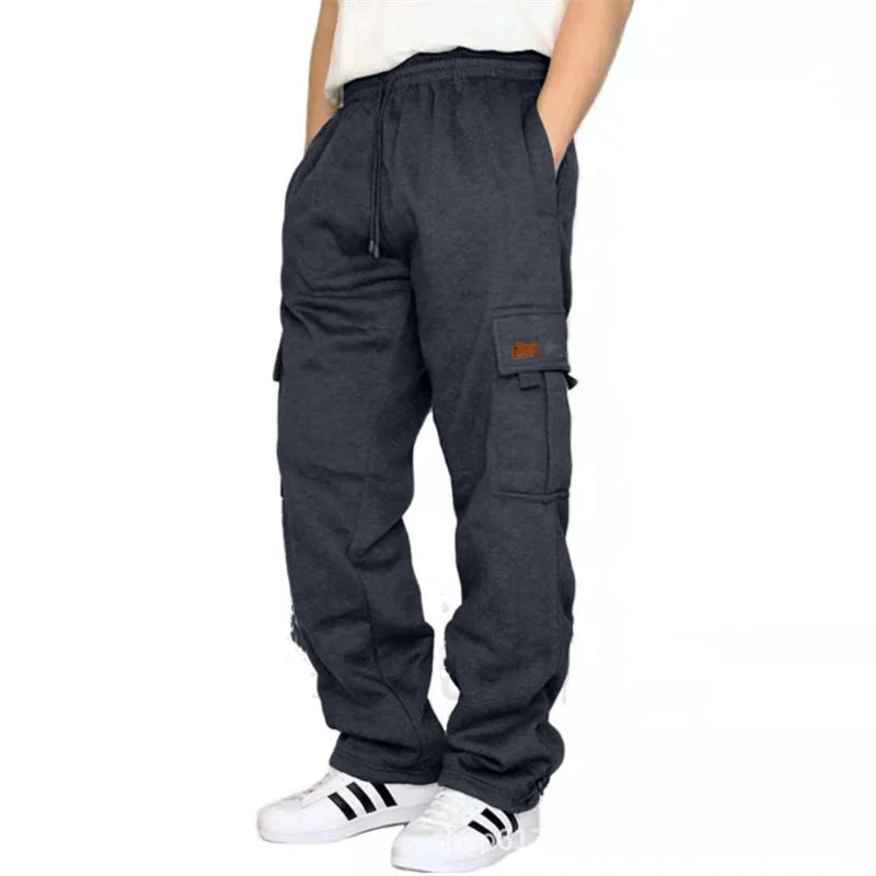 Men’s Loose Cargo Pants Casual Drawstring