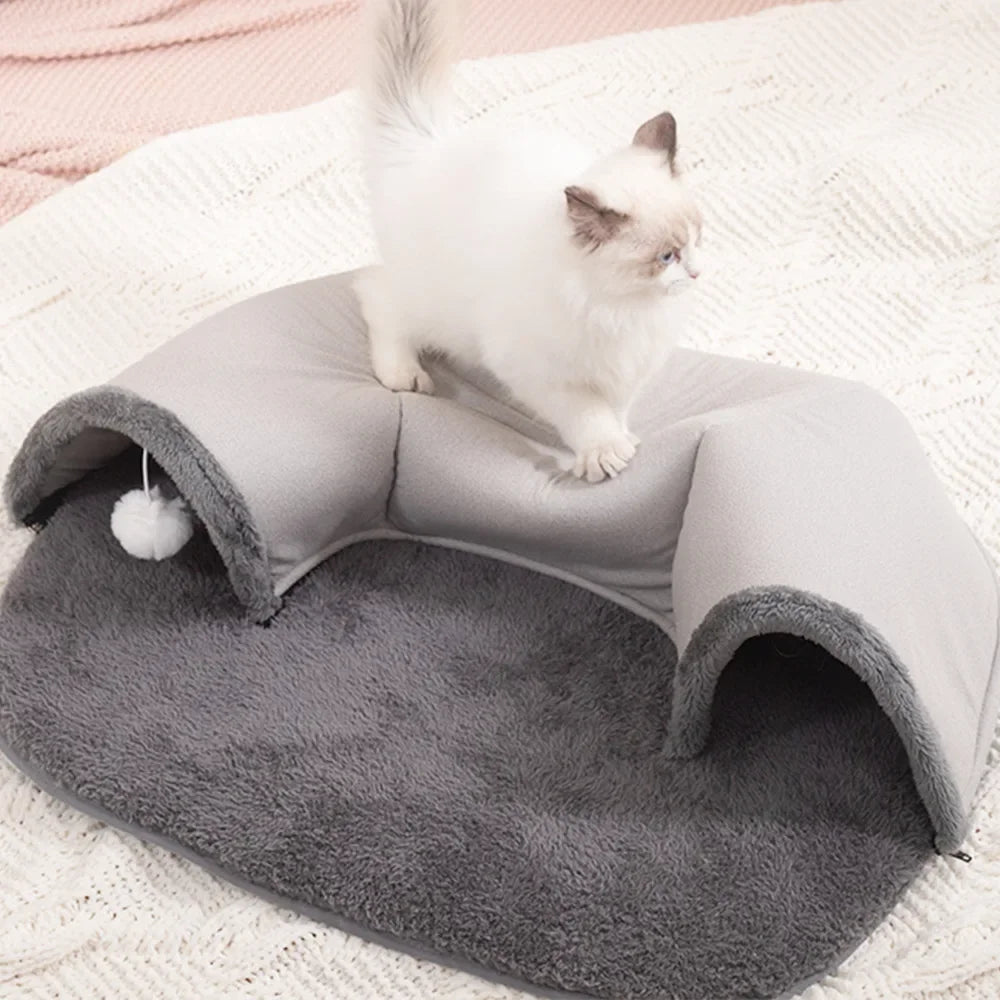 Pet Cat Tunnel Interactive Play Toy Cat Bed Nest Dual Use  Tunnels Indoor Toys House Kitten Training Toy