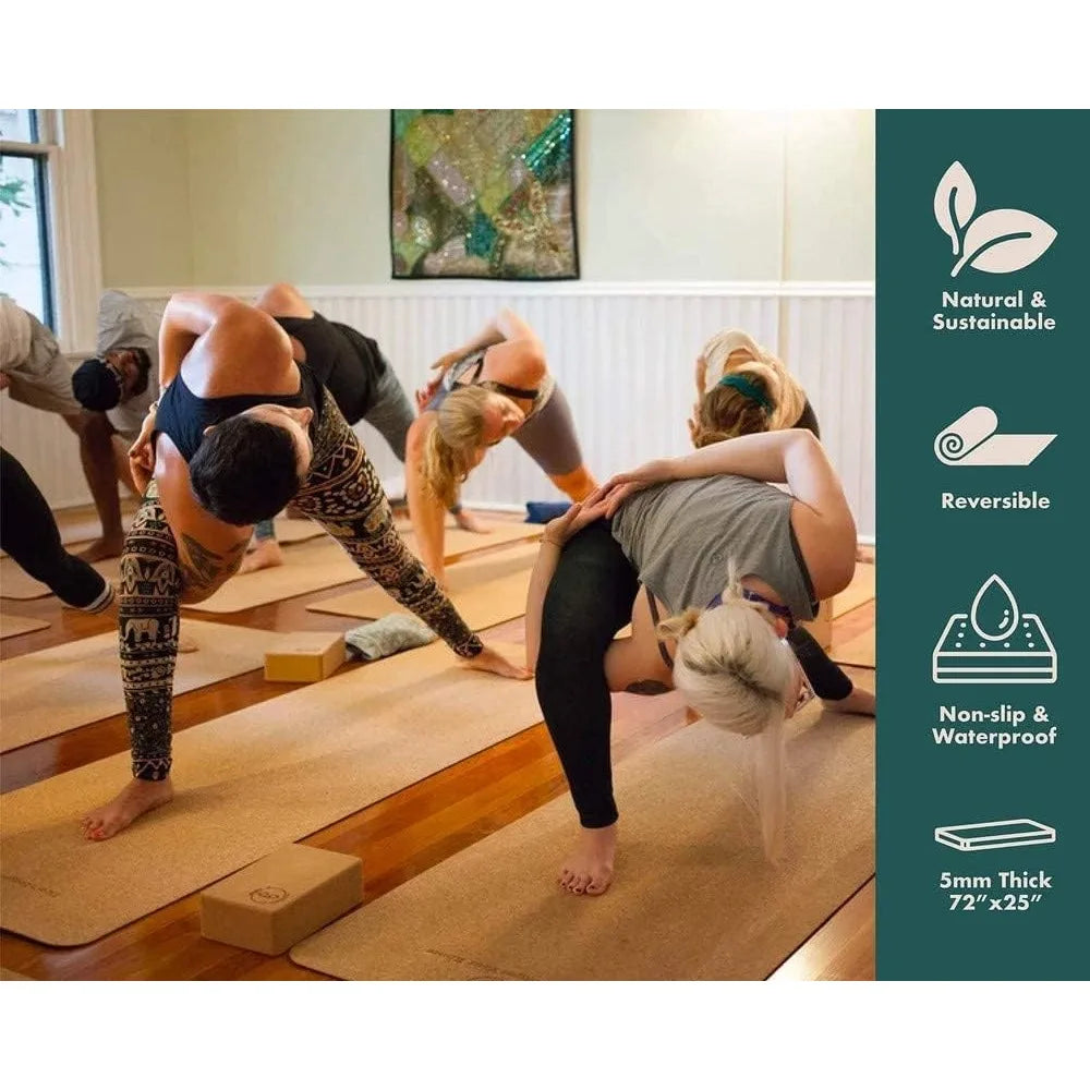 Sweat Proof Durable Cork Yoga Mat Thick Non Slip