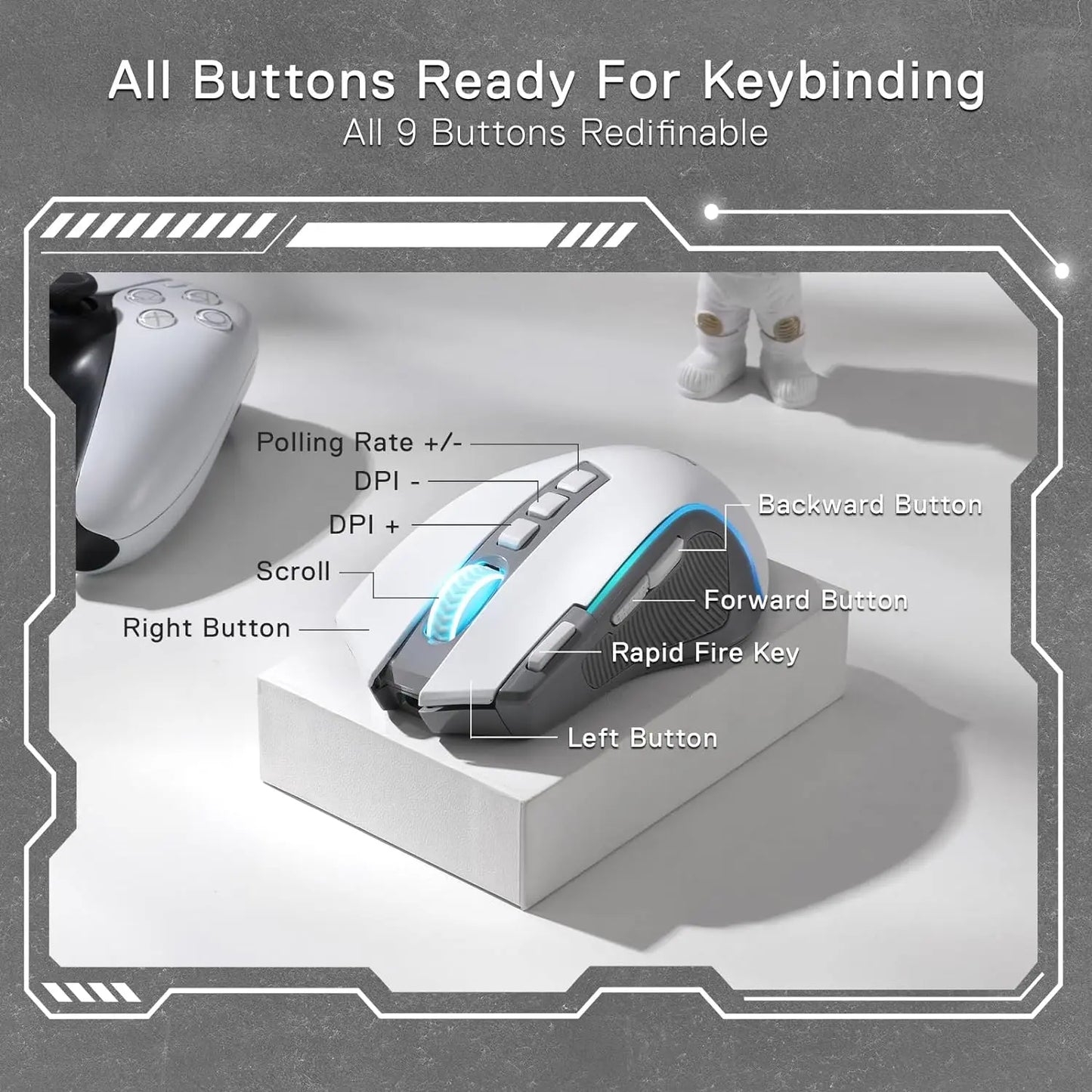 PRO RGB BT 2.4G Gaming Gamer Mouse,