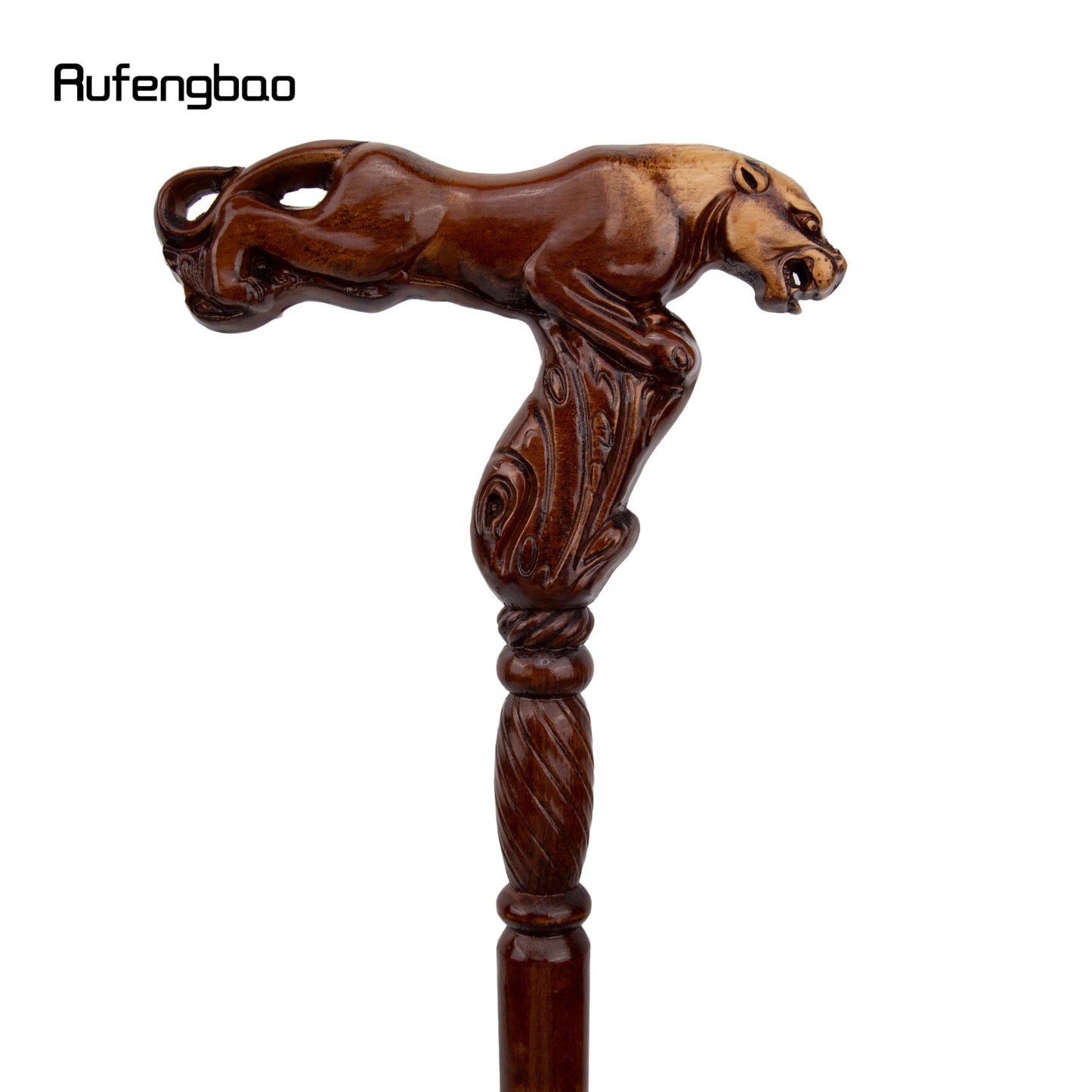 Leopard Brown Wooden Fashion Walking Stick for Hiking