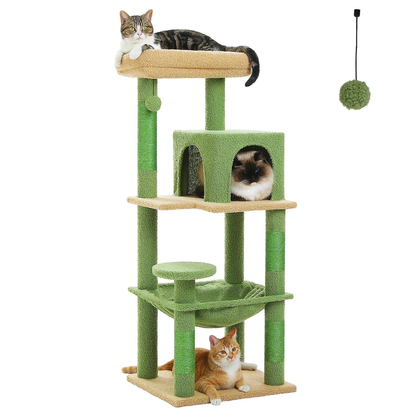 Cat Tree for Indoor Cats, 5-Level Cat Tower for Large Cats with Metal Frame