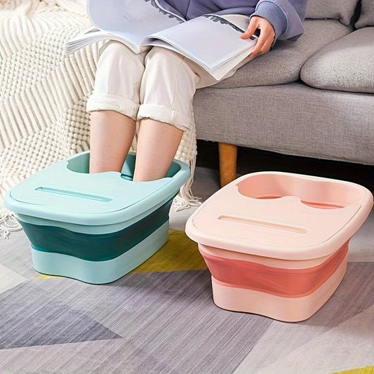 Foldable foot bath tub – portable, covered basin with ergonomic design, suitable for travel and home use