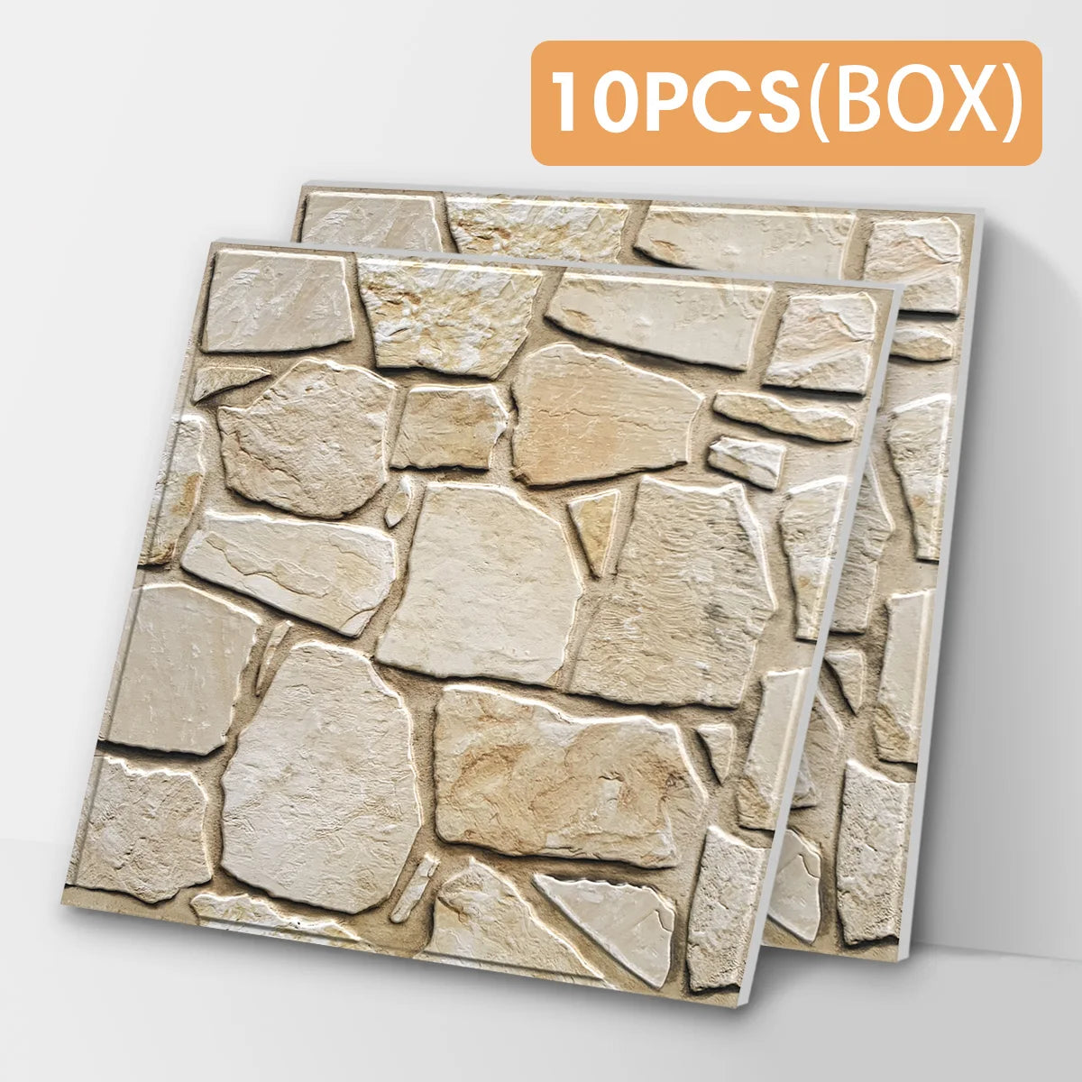 Easy to Install, 30 x 30 cm, 10 pcs, 3D PVC Faux Stone Waterproof Wall Panel, Adhesive Wallpaper, Living room, Wall Decoration