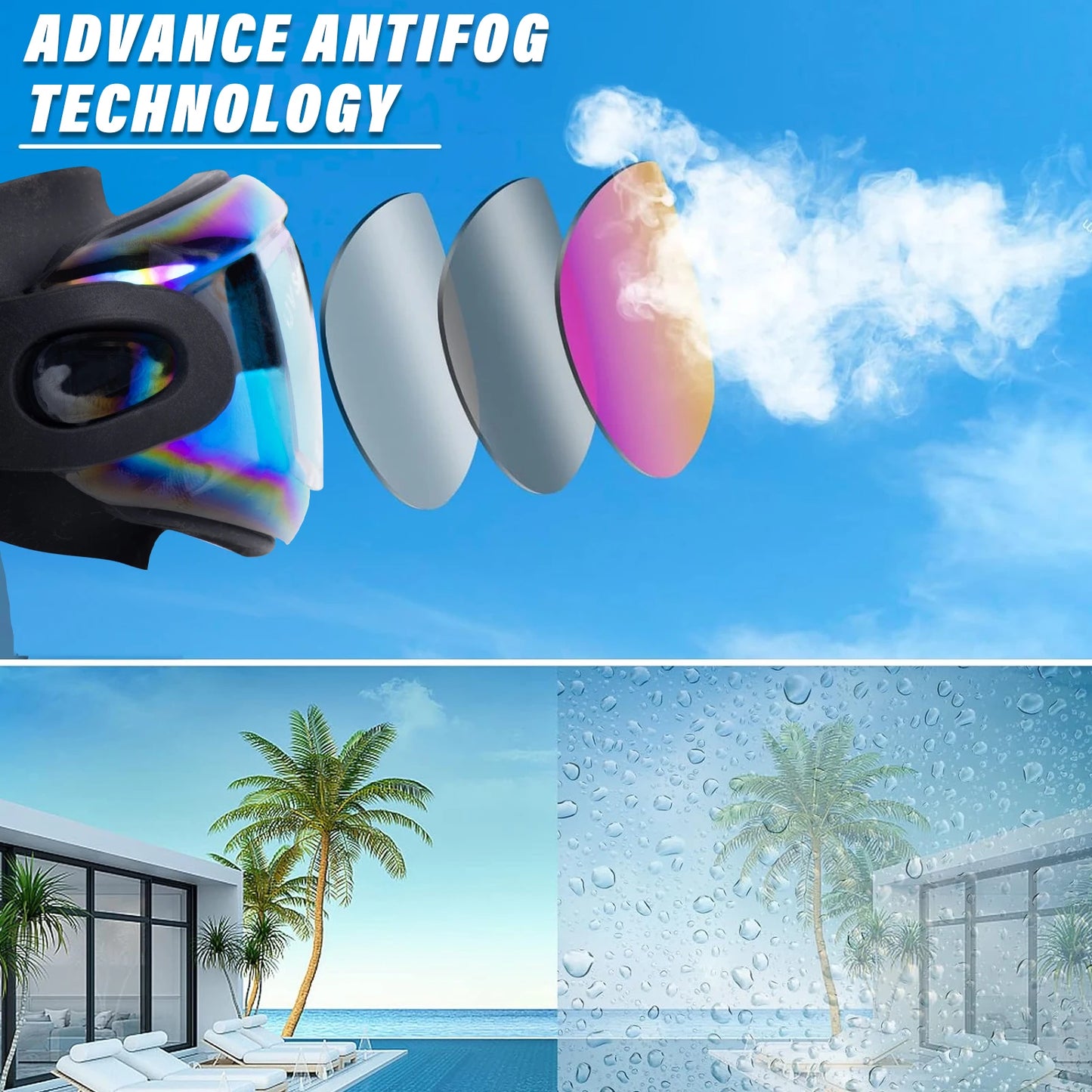 4pcs Professional Swimming Goggles   Adjustable Strap & Nose Bridge,