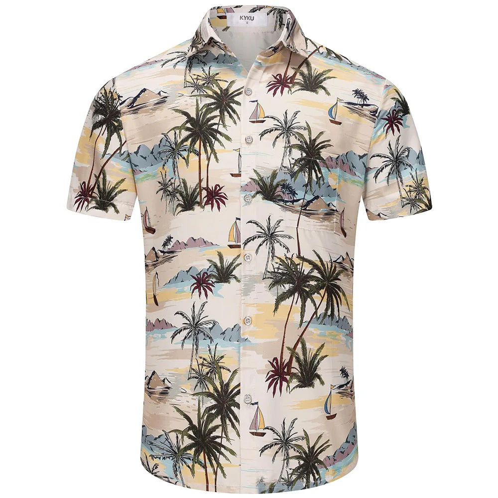 KYKU Hawaiian Shirt for Men -  Summer Clothes with Pockets