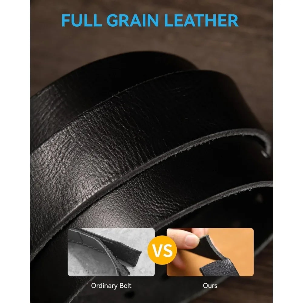 Mens Belts Casual with Genuine Leather -