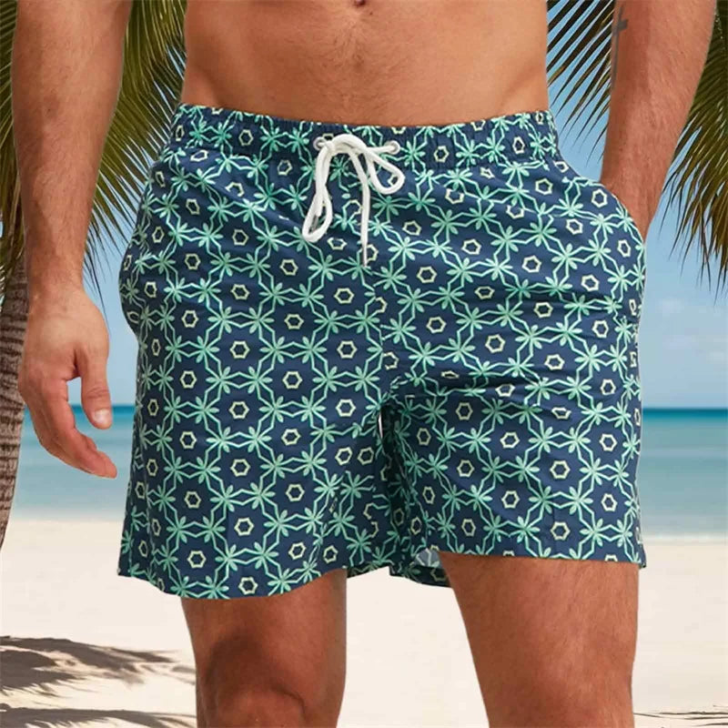 Men s Swim Trunks Quick Dry Beach Shorts with Drawstring Elastic Waistband