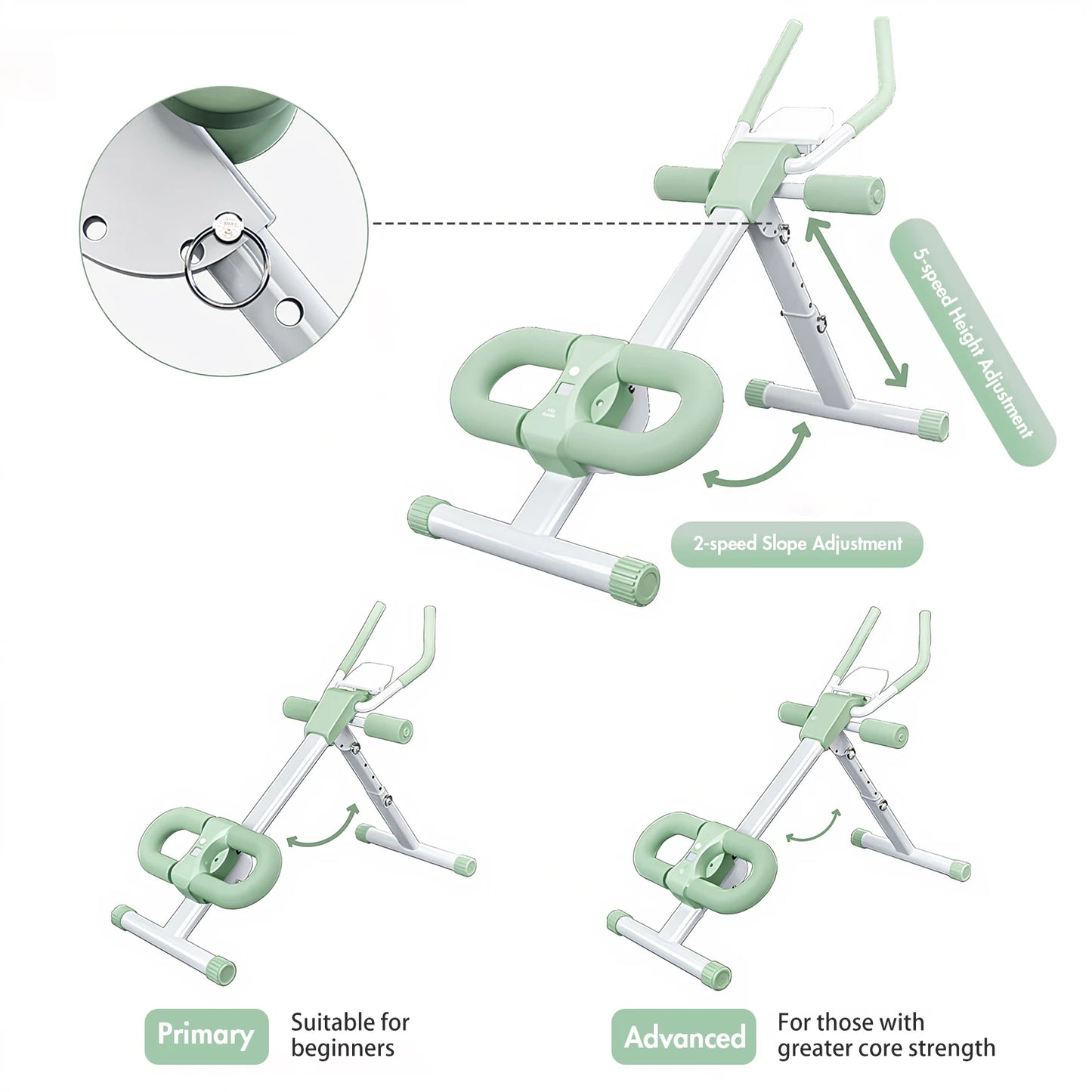 Ab Workout Machine Abdominal Adjustable Folding Crunch Trainer Core Machine