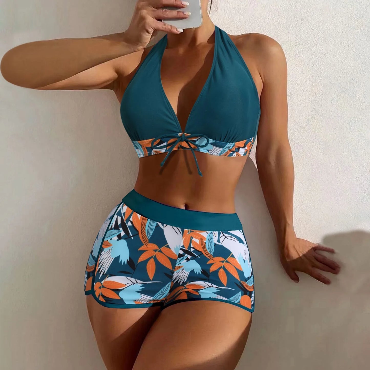 Shorts Bikinis Set  High Waist Swimsuit Women S