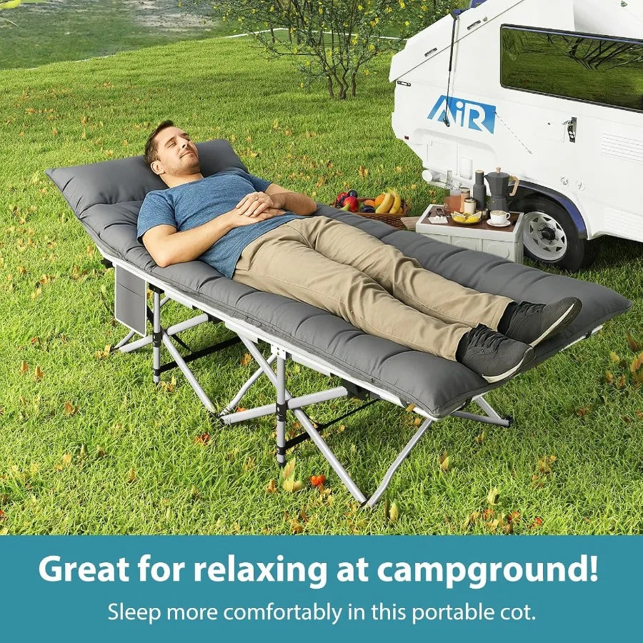 Folding Camping Cot for Adults 2 Pack Heavy Duty Sleeping Cots