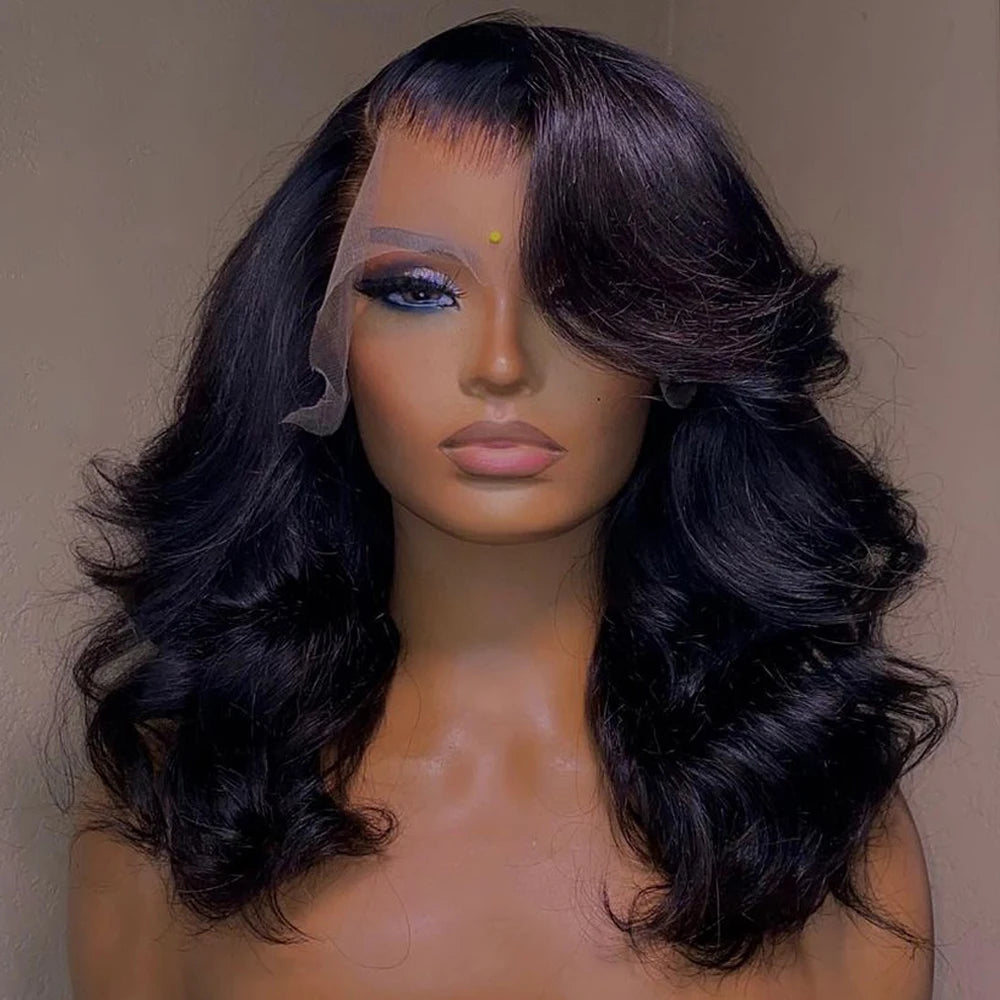 Body Wave Bob Wig 13x6 Transparent Lace Frontal Wig Brazilian Human Hair Wigs
