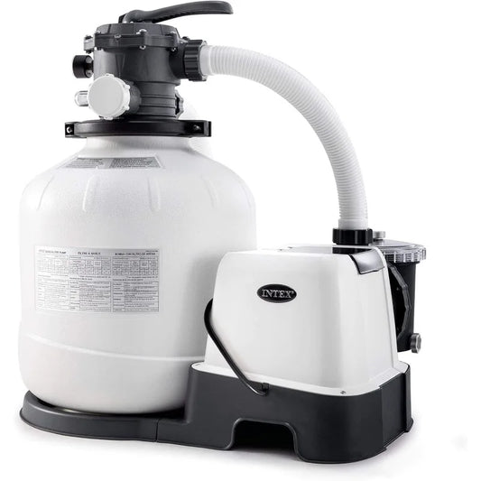 Sand Filter Pump & Saltwater System for Up to 15,000 Gal Pools, - Automatic Algae Control