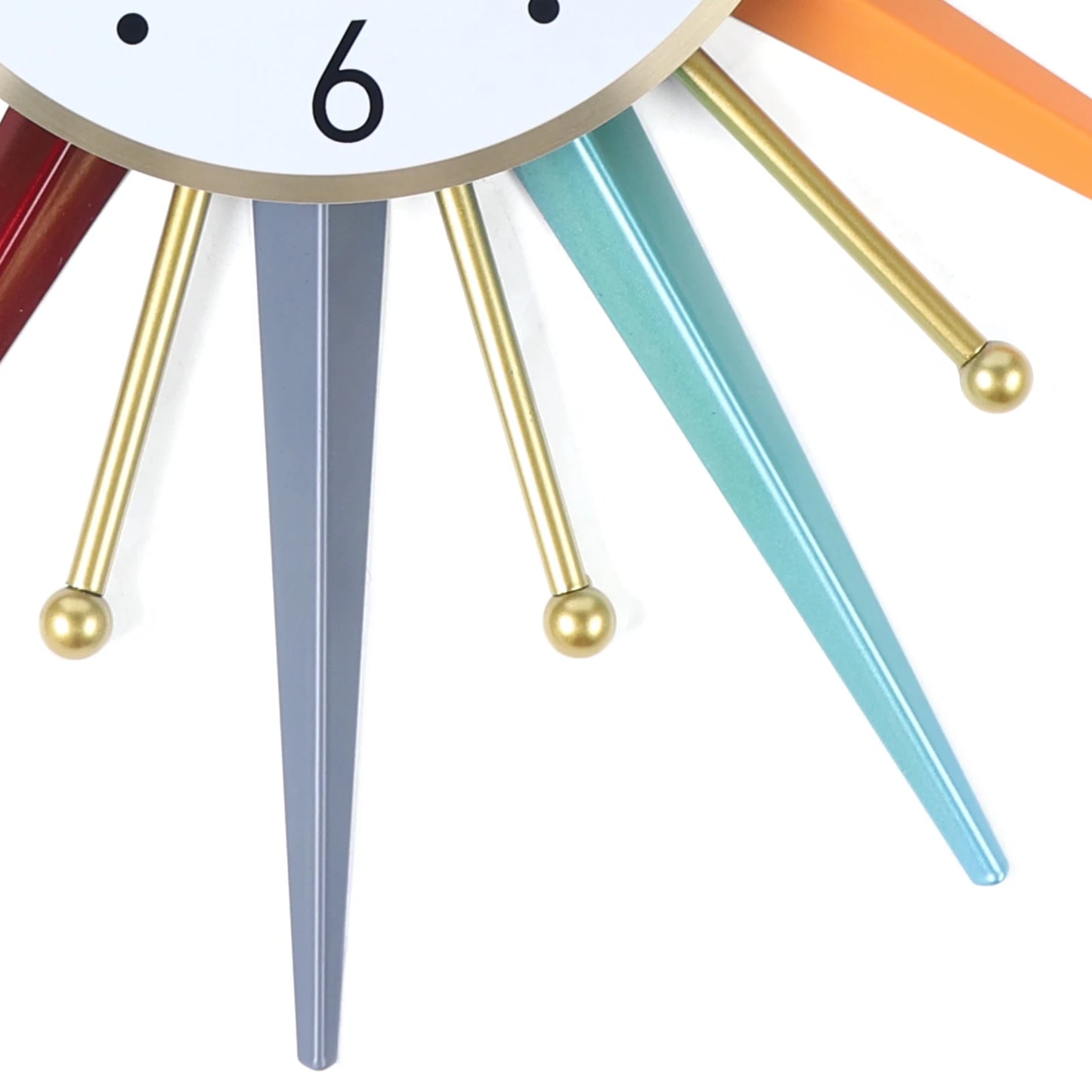Wall Clock 22 Inch, Mid Century  Starburst Clock Modern Decor