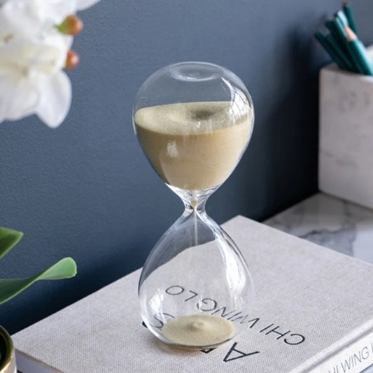 8"    30-Minute Hourglass (Bisque Sand) Home Decor Office Desk   Mantel Timing Decorative Accent Ideal Gift