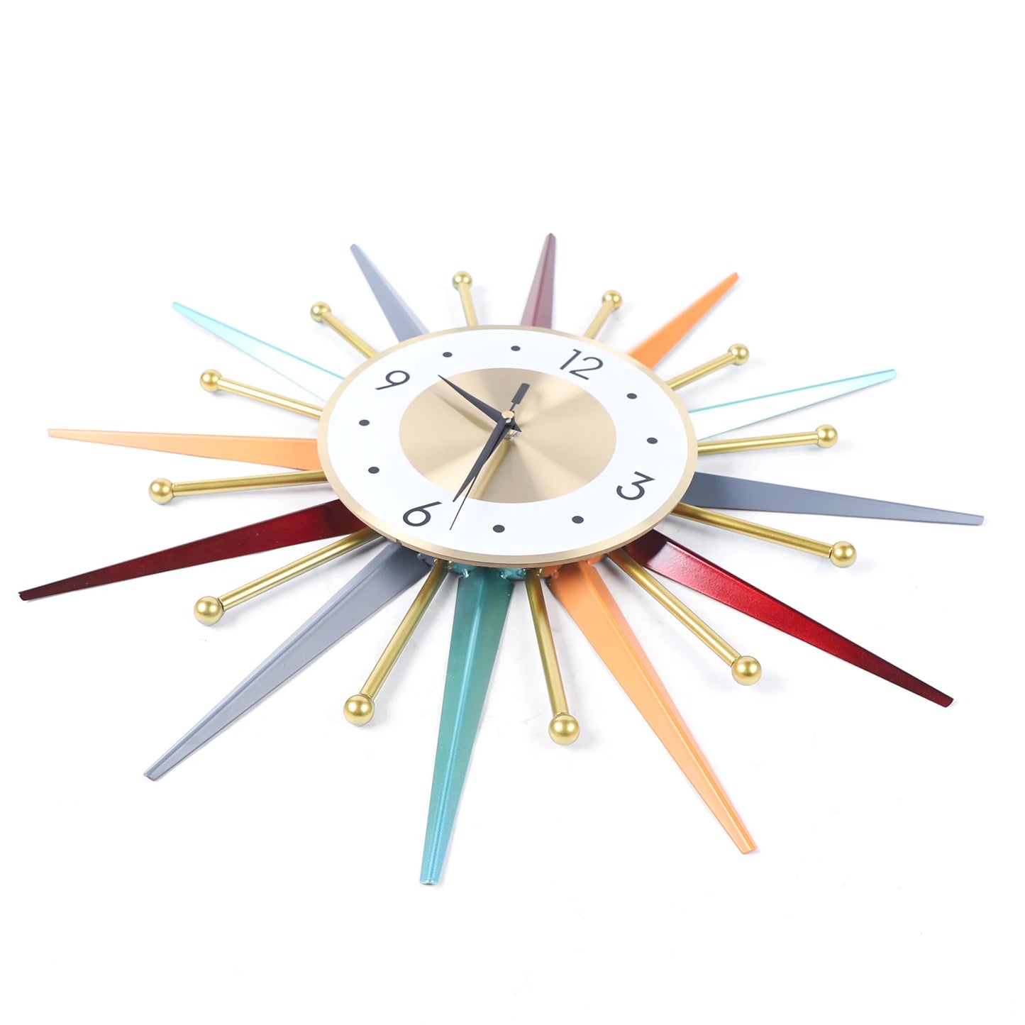 Wall Clock 22 Inch, Mid Century  Starburst Clock Modern Decor