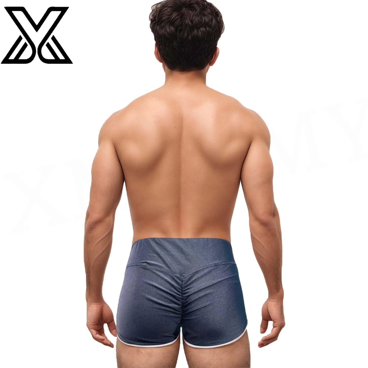 Men's hip lifting beach pants, swimming trunks,