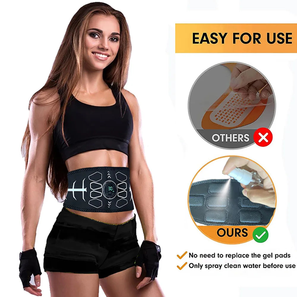 Abdominal Toning Belt Muscle Toner EMS Muscle Stimulator Abs Trainer Recharge Body Massager