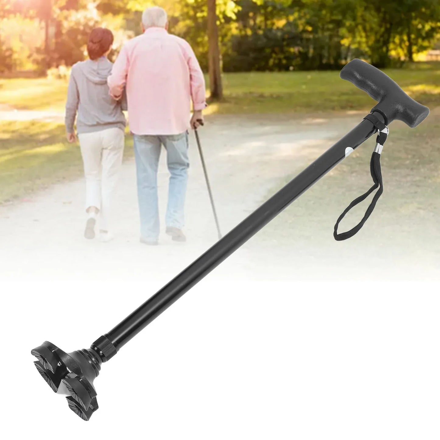 Walking Cane Adjustable Height Anti Slip Lightweight Retractable Senior Walking Stick