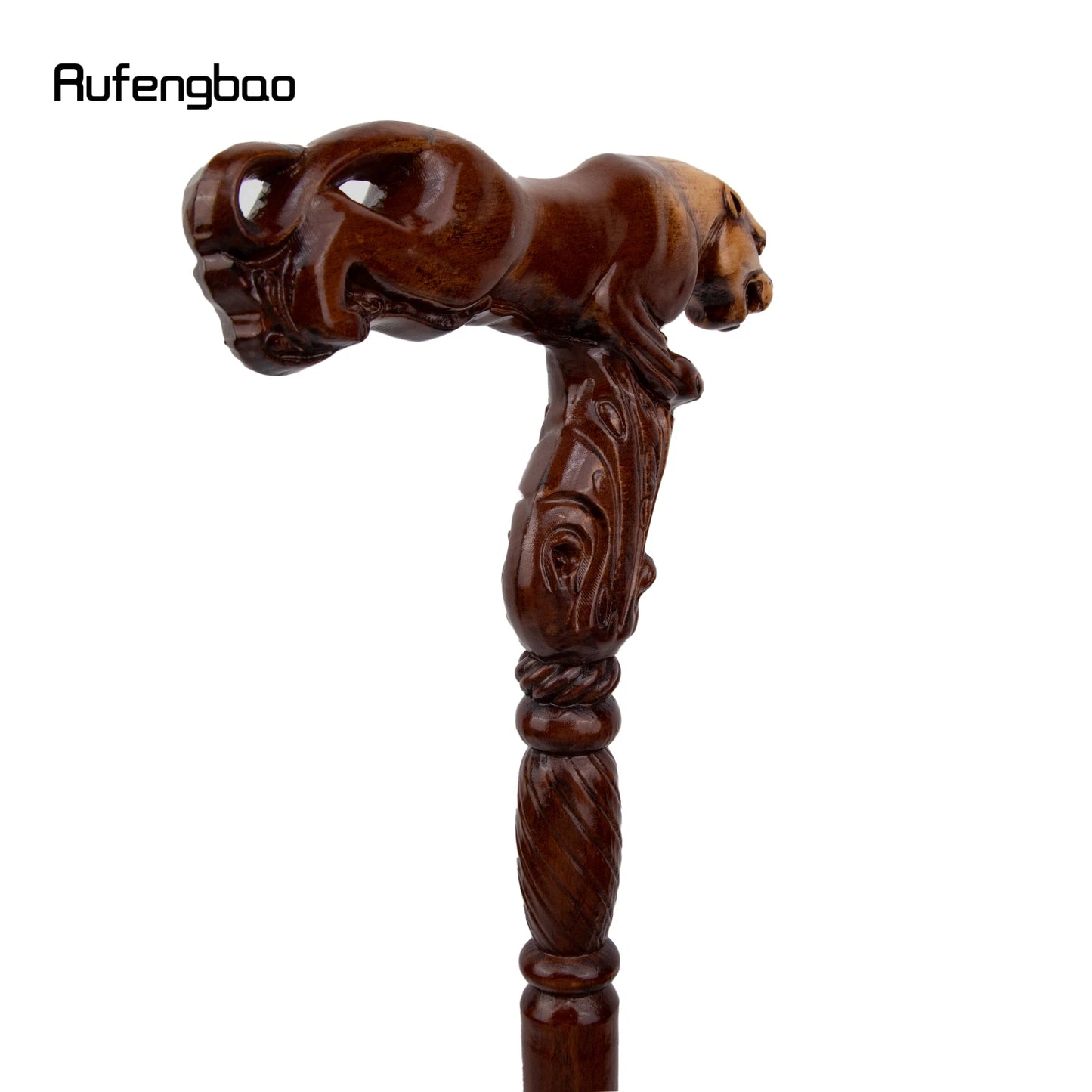 Leopard Brown Wooden Fashion Walking Stick for Hiking