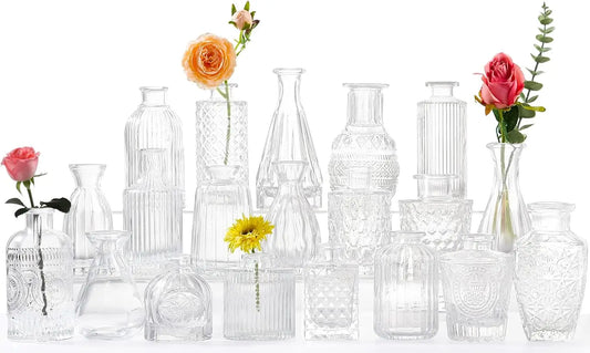 Glass Colorful Bud Vase Set Small Flower Vases for Centerpieces
