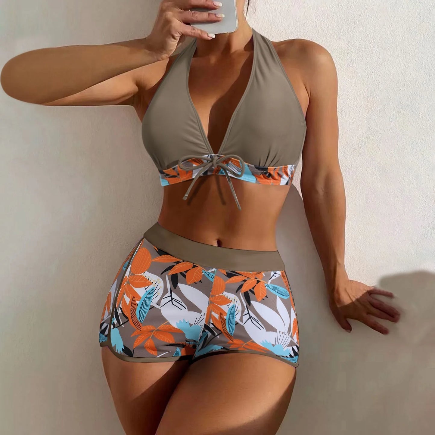 Shorts Bikinis Set  High Waist Swimsuit Women S