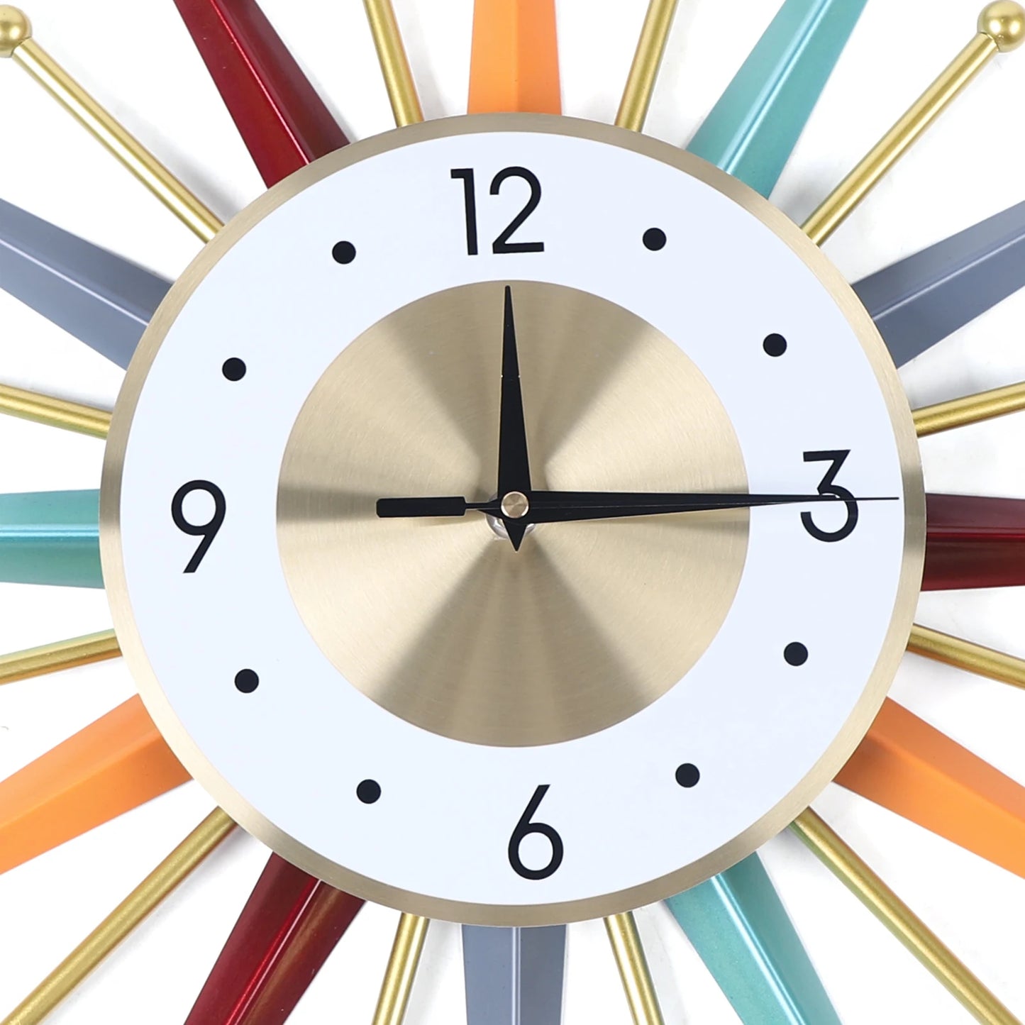 Wall Clock 22 Inch, Mid Century  Starburst Clock Modern Decor