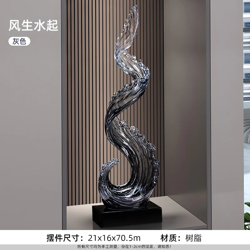 Home Decor Wind and Water Rising   Sculpture Luxury Living Room Entrance