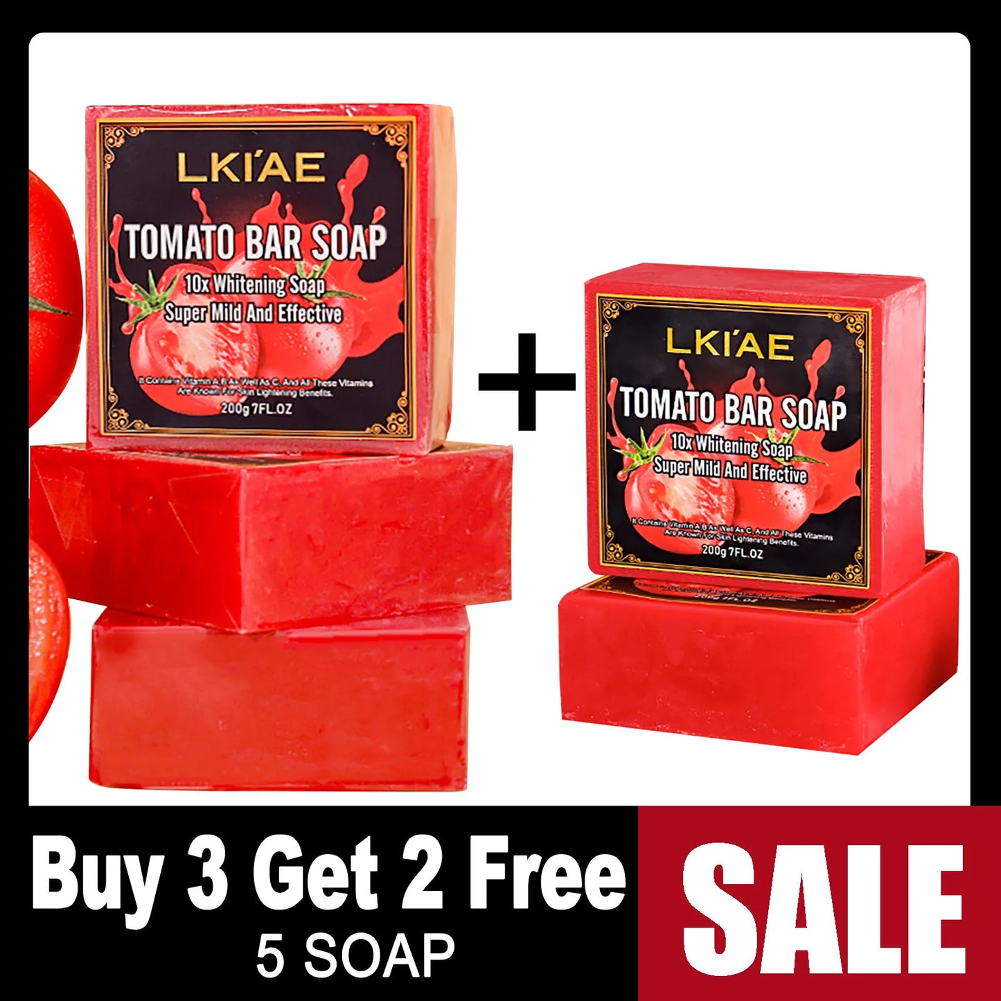 Organic Tomato Soap Bar, Lightening Skin, Deeply Clean, Exfoliate, Remove Dark Spots, Moisturizing,