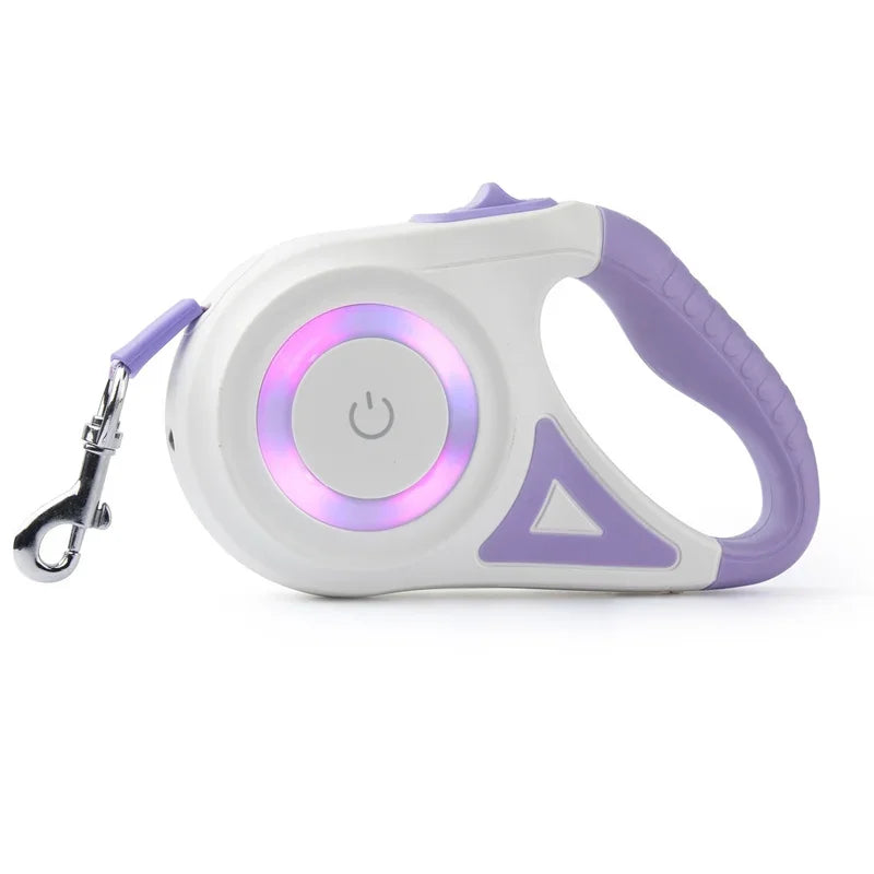 5M Automatic Retractable Dog Leash with Led Flashlight Durable Nylon Lead for Pet Dogs Adjustable Walking Running Rope Dog stuff