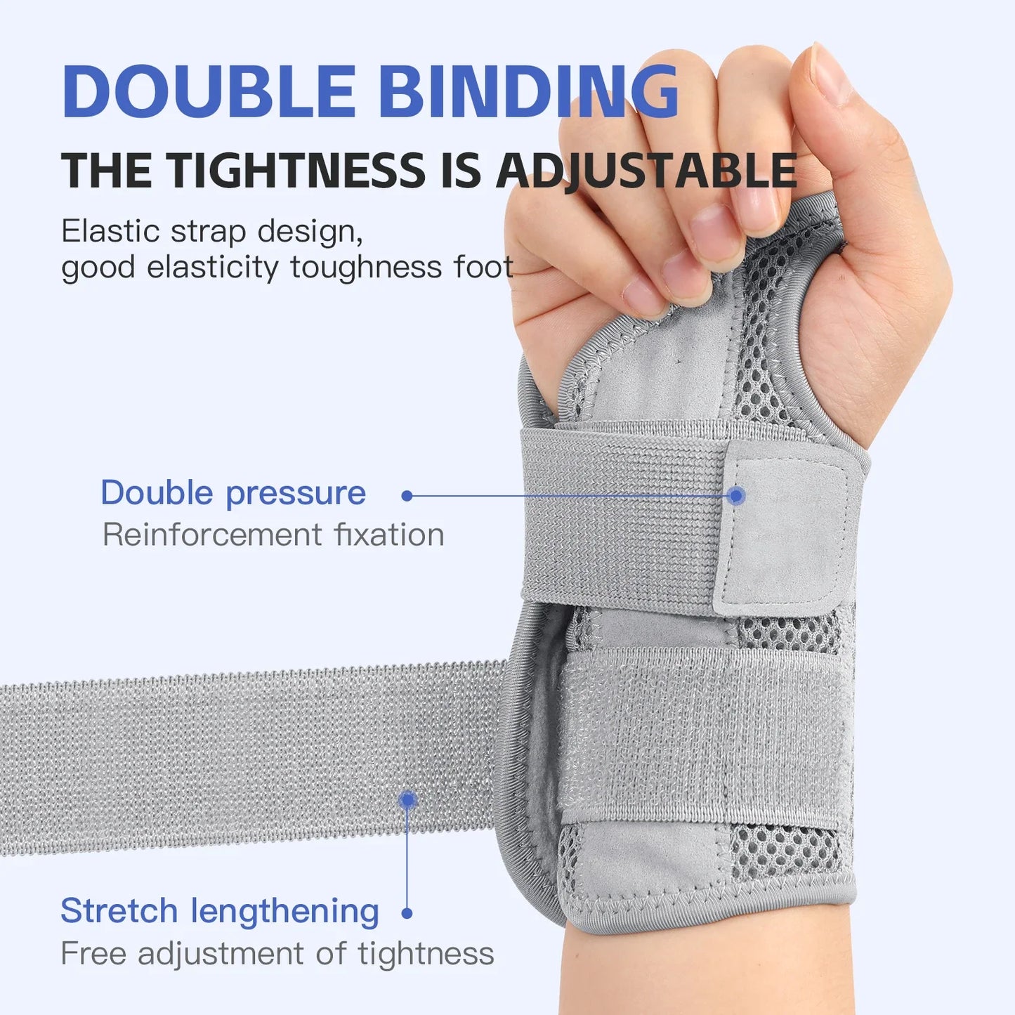 Wrist Brace for Carpal Tunnel Support Brace with Splints Hand Support for Arthritis Tendonitis Sprain Injuries Wrist Pain 1PC