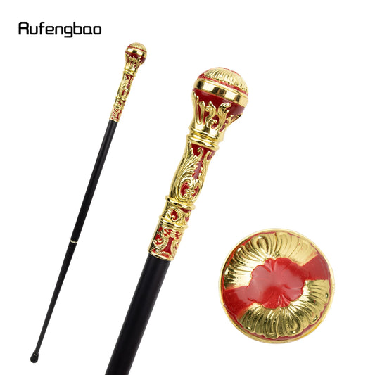 Golden Red Luxury Round Handle Fashion Walking Stick 93cm