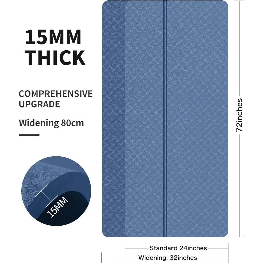 Large Thick Exercise Mat for Fitness Yoga Pilates Stretching and Floor Exercises