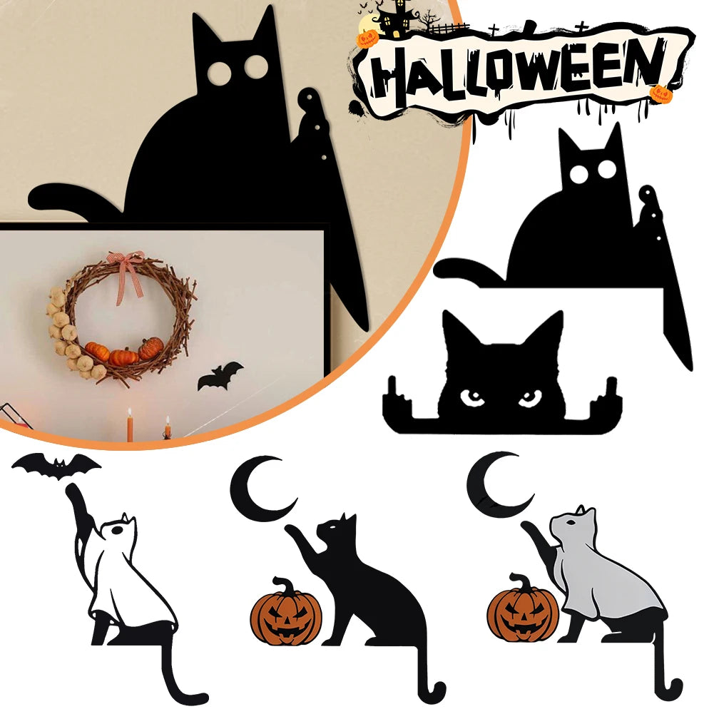 Halloween Black Cat Door Topper Door Frame