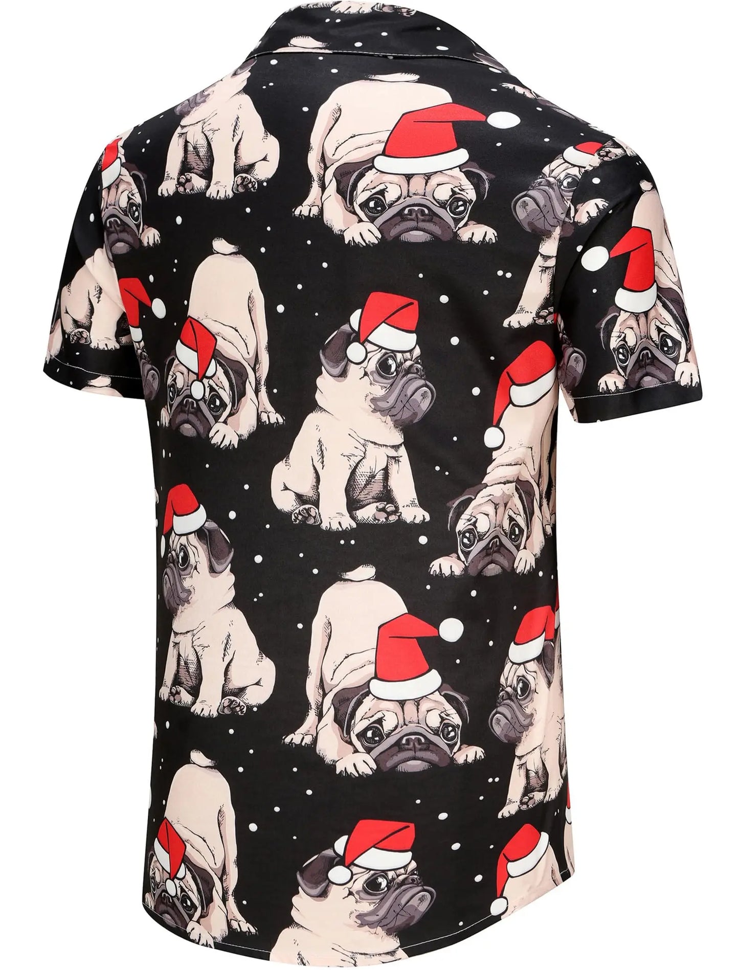 Hawaiian Shirts for Men Santa Claus Party Casual Button Down Short Sleeve Shirt with Pocket