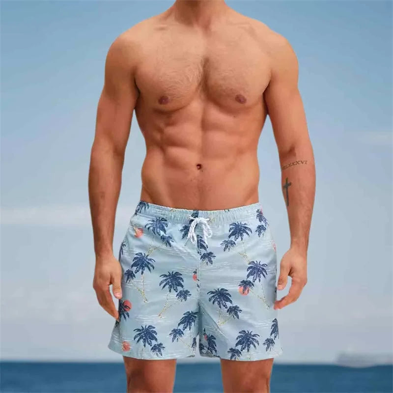 Men s Swim Trunks Quick Dry Beach Shorts with Drawstring Elastic Waistband