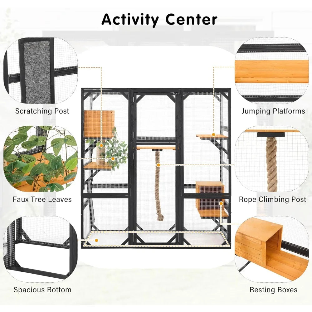 Large Cat Cage, Outdoor Indoor Catio Enclosure,